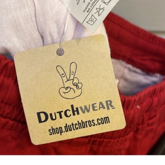 Dutch Bros Red/Maroon RARE Joggers NEW WITH TAGS SMALL Pants Cotton Drawstring - Picture 13 of 13
